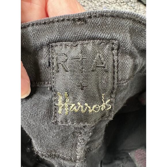 RtA x Harrods Cutoff Shorts Size 24 Black Denim Distressed NWT LA Made - Picture 3 of 6